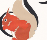 Squirrel screenprint by Esther Tyson