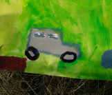 Silver car School mural Keswick